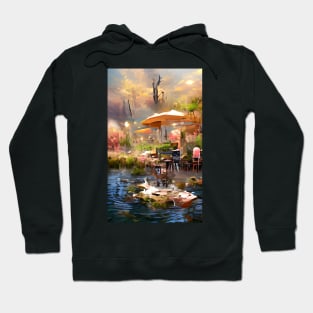 The Coffee Teal ocean Pond | Sunset Pond Cafe Hoodie